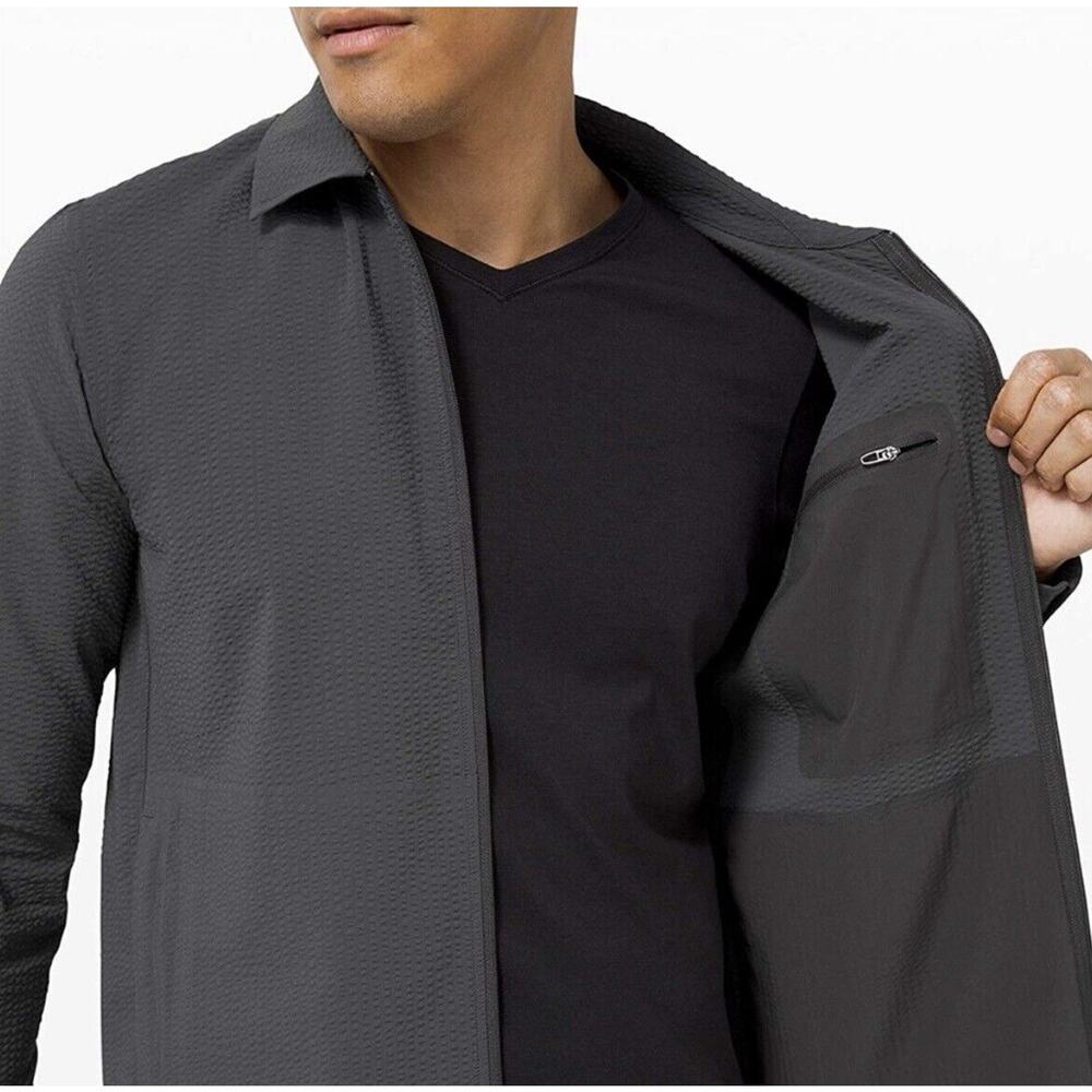 LULULEMON Street Lite Jacket Mens Graphite Gray Travel Commute Textured Medium